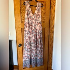 Lulu’s Wings of fancy blush pink floral maxi dress